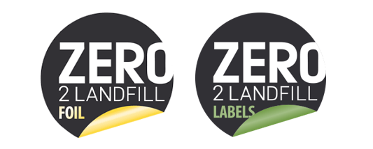 Zero 2 Landfill labels and foil logo